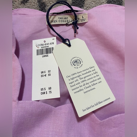 Abercrombie Premium Linen Scallop Hem Top - Picture 6 of 6